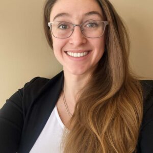 Hayley, a Christian life coach and ordained minister, providing guidance to students.