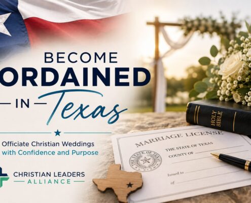Become ordained in Texas to officiate Christian weddings