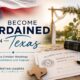 Become ordained in Texas to officiate Christian weddings