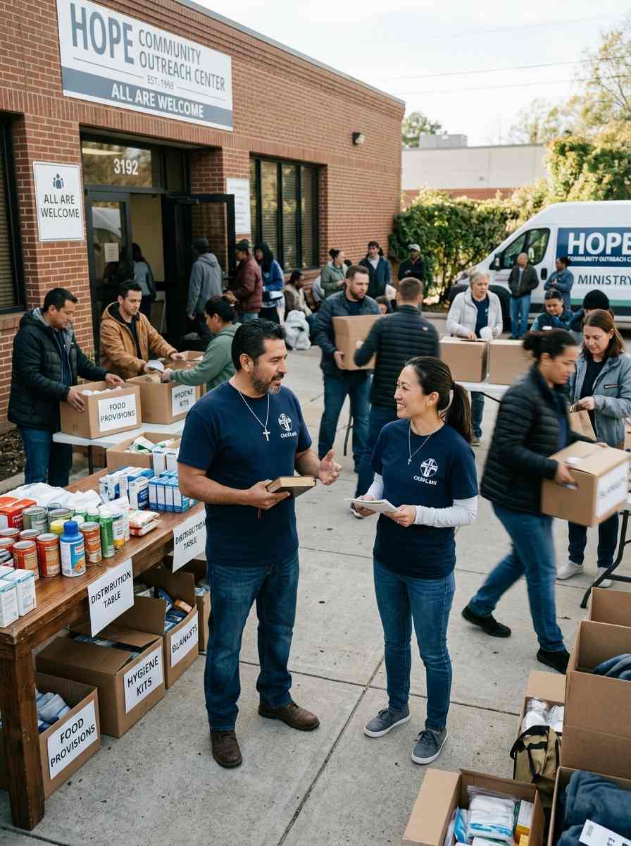 Homeless Community Chaplains serving alongside outreach volunteers and ministry partners