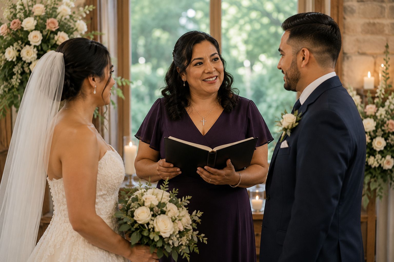 Experienced Christian wedding officiant guiding a couple through advanced wedding ministry preparation