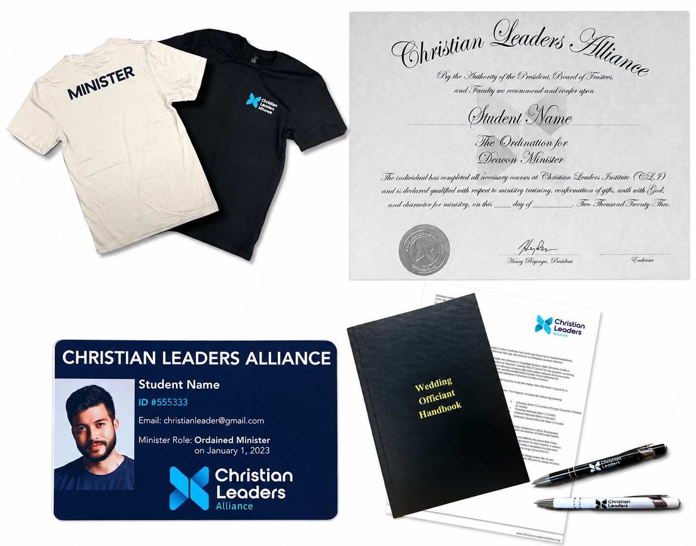 Wedding officiant ordination Essential Kit with official credentials and ministry resources
