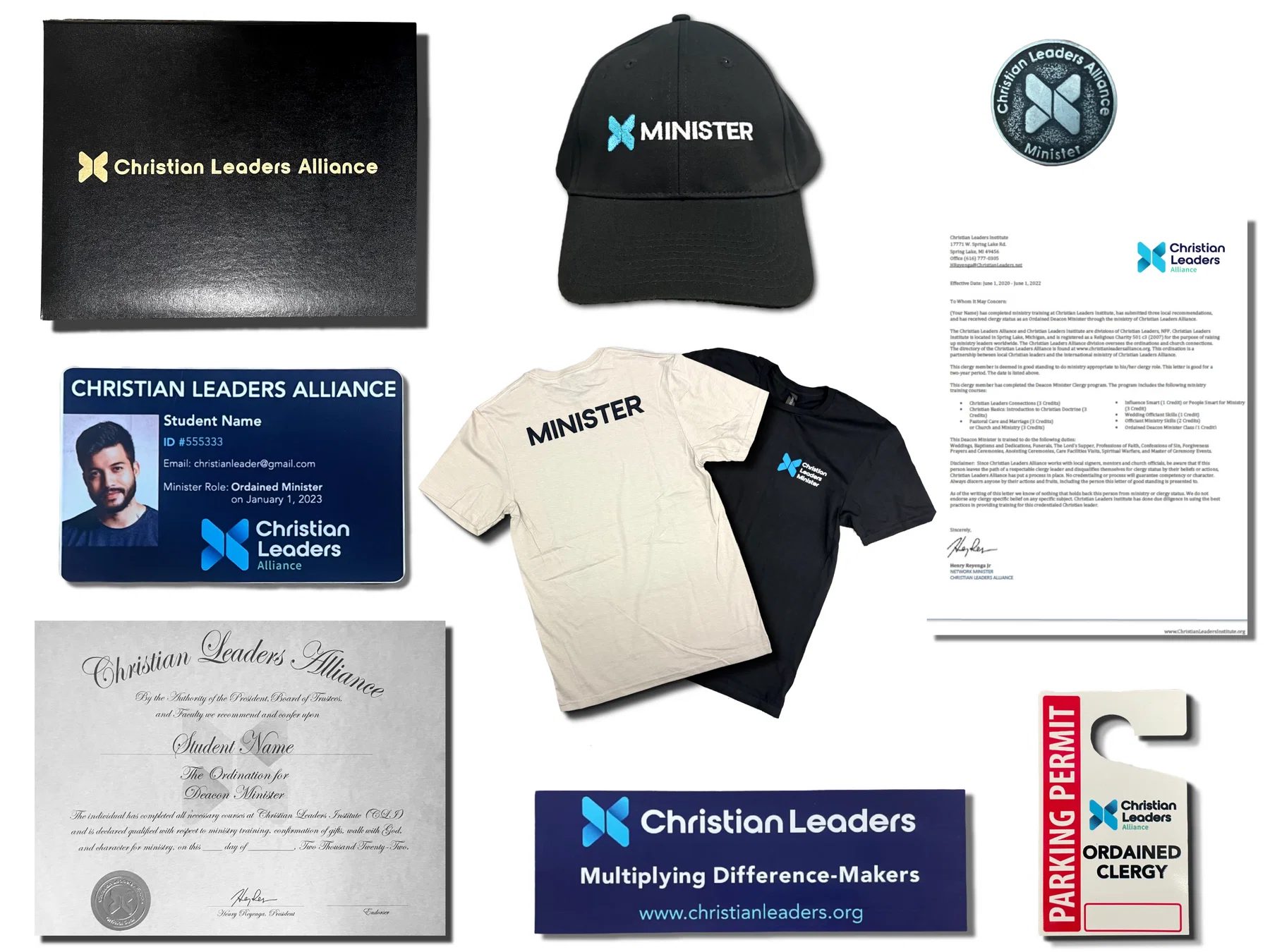Wedding officiant ordination Plus Kit with expanded credentials and professional ministry accessories