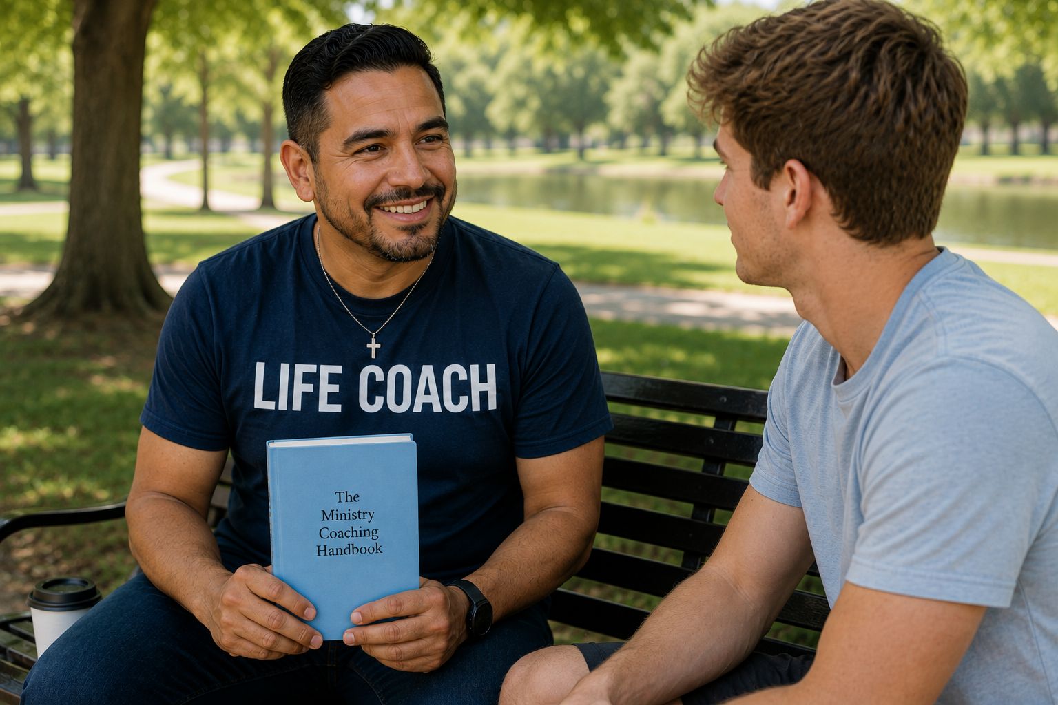 Christian life coach listening and encouraging another person