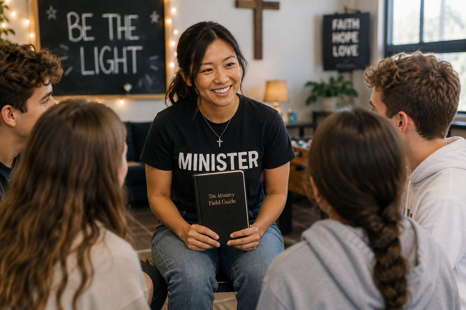Christian minister teaching and serving a ministry community