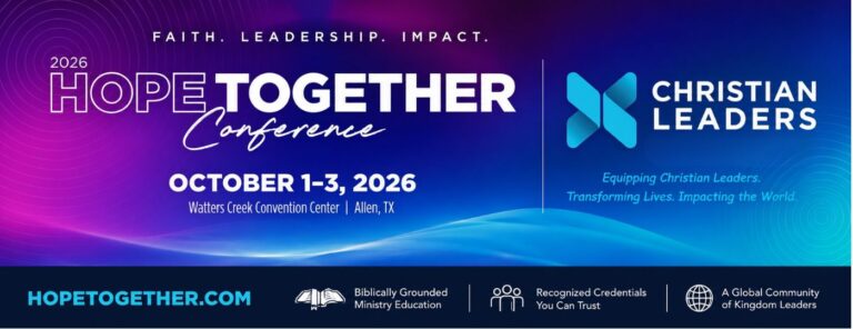 2026 Hope Together Conference banner featuring Christian Leaders, October 1–3, 2026 in Allen, Texas