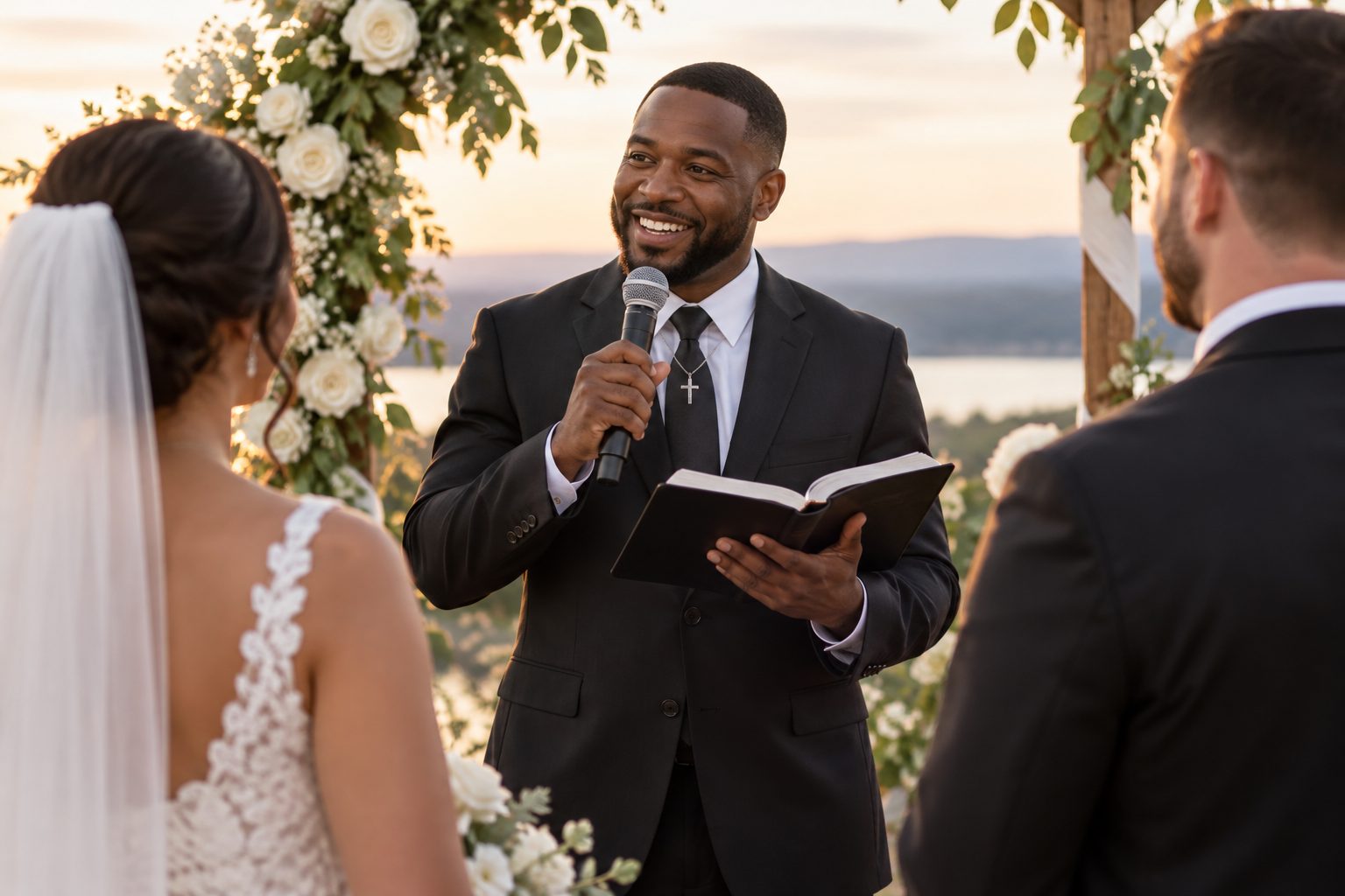 Christian Wedding Officiant serving a couple during a wedding ceremony